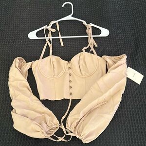 Tularosa Corset Button Crop Top - NWT
